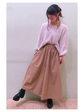 「earth music&ecology（アースミュージックアンドエコロジー）のアイテム（ブーツ）」を使った、さ り ーさん（レディース・154cm）の秋コーディネート