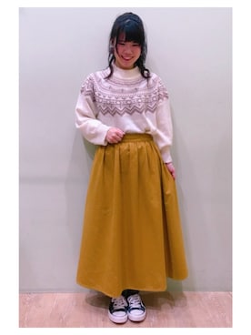 「求心柄」｜さ り ーさん（レディース・154cm）の冬コーディネート