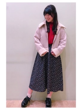 「レースアップシューズ」｜「アイテム（ムートンコート）」を使った、さ り ーさん（レディース・154cm）の冬コーディネート