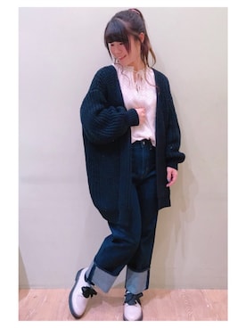 「とろみシャツ」｜さ り ーさん（レディース・154cm）の冬コーディネート