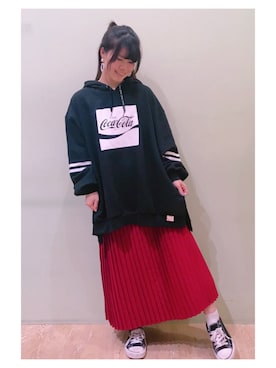 「コカコーラ」｜さ り ーさん（レディース・154cm）の冬コーディネート