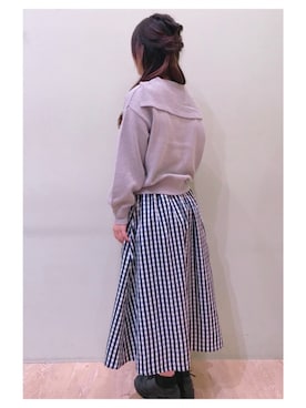 「earth music&ecology（アースミュージックアンドエコロジー）のアイテム（ジャンパースカート）」を使った、さ り ーさん（レディース・154cm）の冬コーディネート