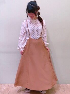 「とろみシャツ」｜「アイテム（ワンピース/ドレス）」を使った、さ り ーさん（レディース・154cm）の冬コーディネート