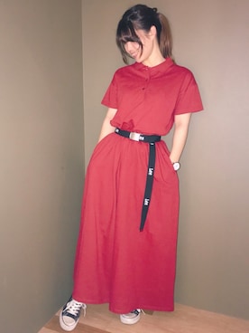 「ガチャベルト」｜さ り ーさん（レディース・154cm）の春コーディネート