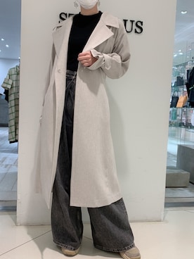 「STUDIOUS（ステュディオス）のアイテム（トレンチコート）」を使った、Mana Sodaさん（レディース・168cm）の春コーディネート