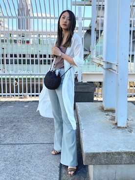 「ロングカーディガン」｜Mana Sodaさん（レディース・168cm）の春コーディネート