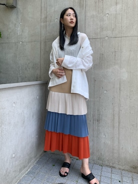 「STUDIOUS（ステュディオス）のアイテム（ブルゾン）」を使った、Mana Sodaさん（レディース・168cm）の春コーディネート