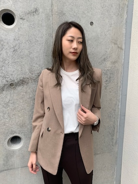 「STUDIOUS（ステュディオス）のアイテム（テーラードジャケット）」を使った、Mana Sodaさん（レディース・168cm）の春コーディネート