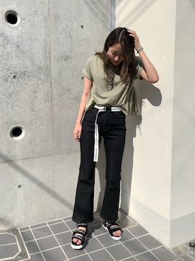 「beautiful people（ビューティフルピープル）のアイテム（サンダル）」を使った、Mana Sodaさん（レディース・168cm）の春コーディネート