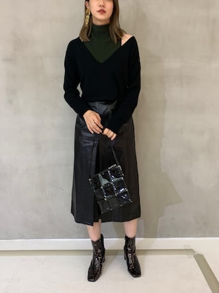 TAN（タン）の「【TAN(タン)】バイカラーペアトップス 20AW-26（ニット