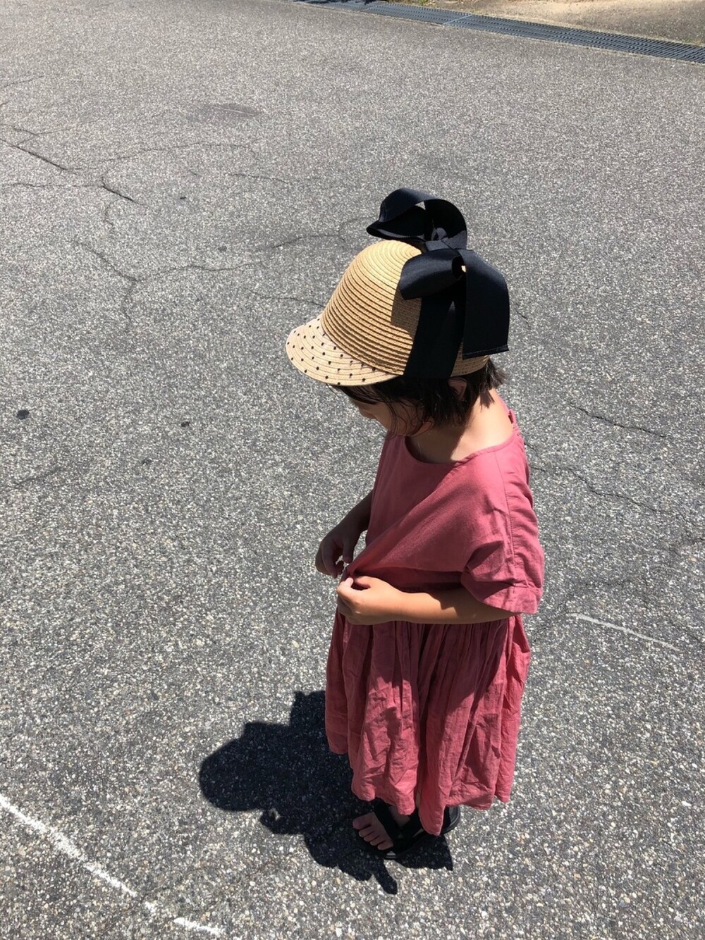 「女の子、4歳、kids、ユニカ、夏セールで買いました」｜「URBAN RESEARCH DOORSのアイテム（ワンピース、ピンク系）」を使った、towa♥yunoさん（キッズ・120cm）の夏コーディネートの1枚目の写真