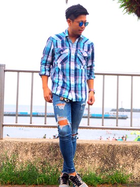 rikさん（メンズ・169cm）の夏コーディネート