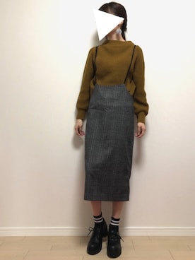 「ピアス」｜「アイテム（ブーティ）」を使った、nanaさん（レディース・164cm）の冬コーディネート