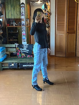 「EDWIN（エドウィン）のアイテム（デニムパンツ、ブルー系）」を使った、nORiさん（レディース）の春コーディネート