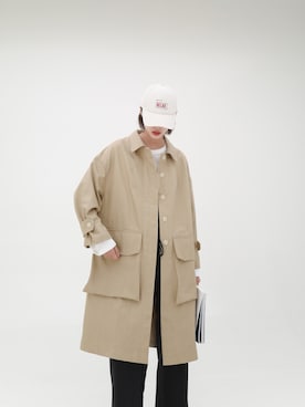 「休闲」｜「アイテム（ピーコート）」を使った、我想喝可乐さん（レディース・170cm）の秋コーディネート