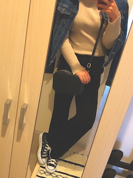 「CONVERSE（コンバース）のCONVERSE コンバース ALL STAR OX オールスター オックス（スニーカー、ブラック系）」を使った、M i k iさん（レディース）の春コーディネート