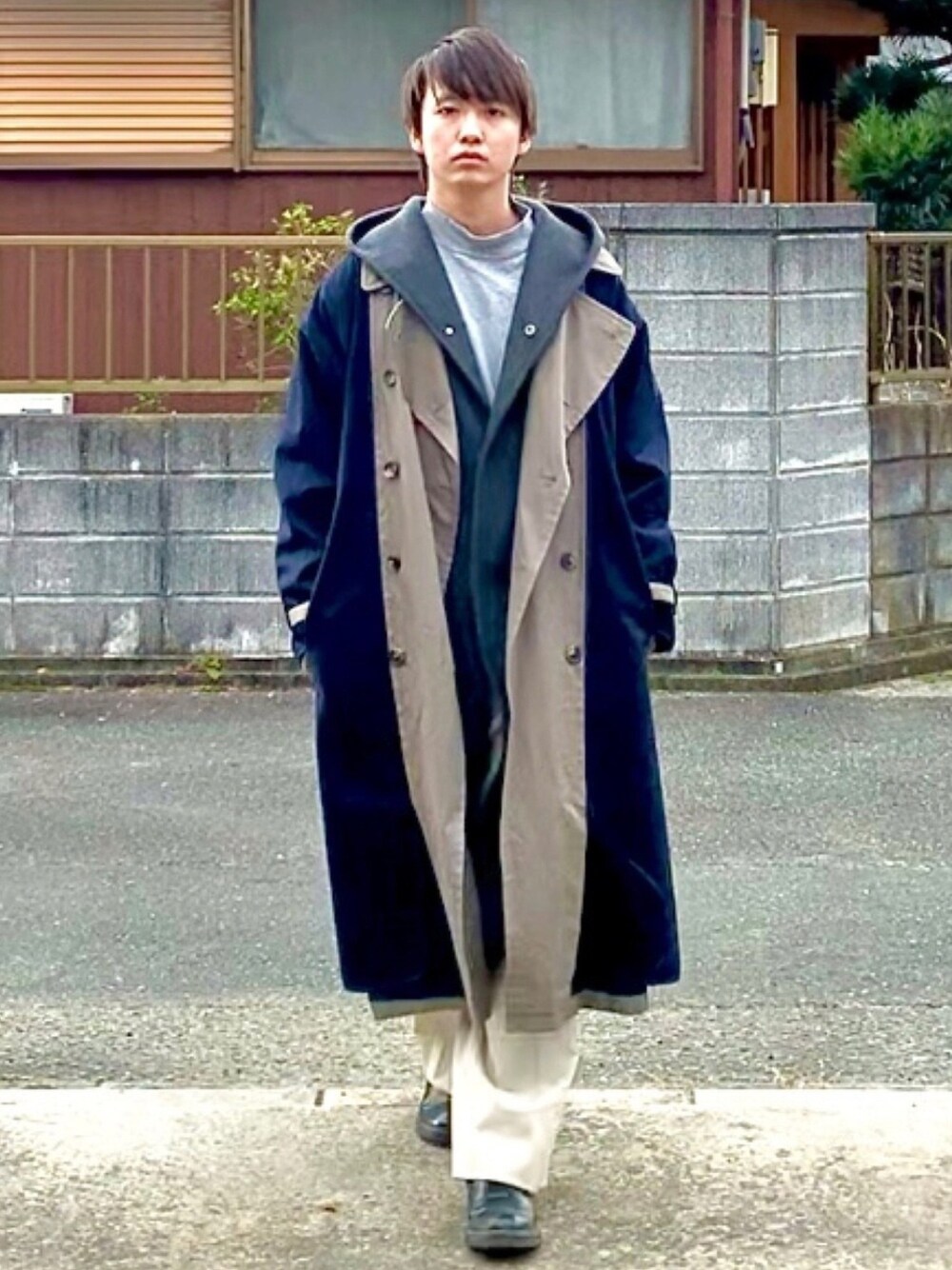 KAZUMA｜YOKEのステンカラーコートを使ったコーディネート - WEAR