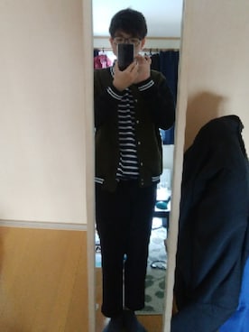 「GU（ジーユー）のアイテム（パンツ、ブラック系）」を使った、oh-gさん（メンズ・165cm）の秋コーディネート