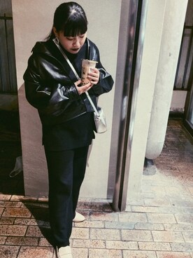 「select MOCA（セレクトモカ）のアイテム（オールインワン・サロペット）」を使った、i_am_ ✯さん（レディース・157cm）の冬コーディネート