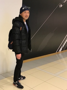 「AZUL by moussy（アズールバイマウジー）のアイテム（ダウンジャケット/コート）」を使った、はいふんおやじさん（メンズ・171cm）の冬コーディネート
