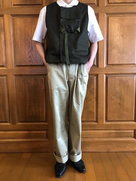 「プラスJ」｜「アイテム（チノパンツ）」を使った、muuuuuさん（メンズ・175cm）の春コーディネート