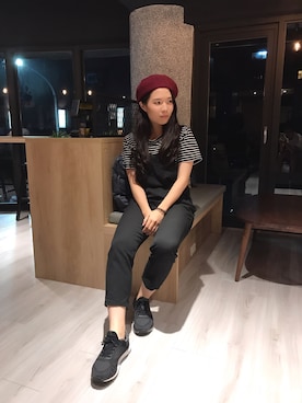 「NET（ネット）のアイテム（サロペット/オーバーオール）」を使った、francesさん（レディース・162cm）の秋コーディネート
