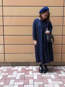 「CELINE」｜「アイテム（ハンチング/ベレー帽）」を使った、Janさん（レディース・163cm）の春コーディネート