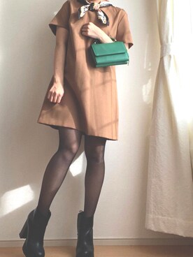 Zara ザラ のワンピース ブラウン系 を使った人気ファッションコーディネート Wear