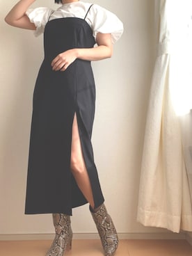 「袖ボリューム」｜「アイテム（オールインワン・サロペット）」を使った、みーたん🌙🤍さん（レディース・164cm）の春コーディネート