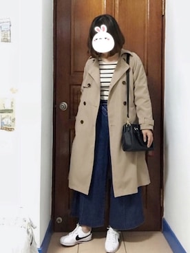 「outfit」｜「アイテム（ピーコート）」を使った、Bubbleさん（レディース・164cm）の春コーディネート