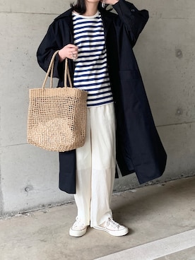 「アイテム（ステンカラーコート）」を使った、𝙰 𝚈 𝚄 𝙼 𝙸さん（レディース・164cm・20代）の春コーディネート