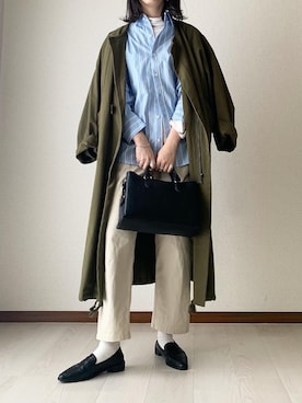 「アイテム（その他アウター、グリーン系）」を使った、𝙰 𝚈 𝚄 𝙼 𝙸さん（レディース・164cm）の秋コーディネート