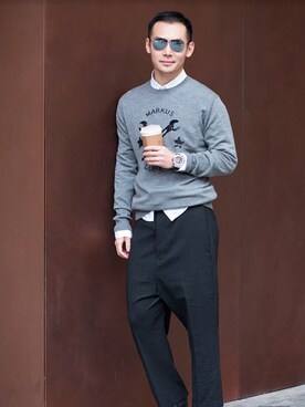 「working style」｜「アイテム（スウェット）」を使った、Jasonさん（メンズ・166cm）の春コーディネート