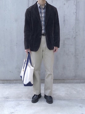 「Scye（サイ）のアイテム（シャツ/ブラウス）」を使った、ともやさん（メンズ・177cm）の冬コーディネート