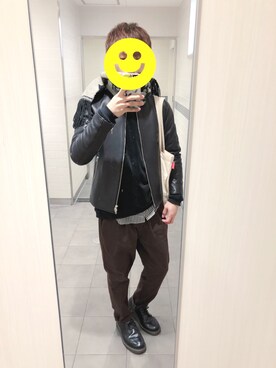 「ROOTOTE（ルートート）のアイテム」を使った、blackさん（メンズ・174cm）の冬コーディネート