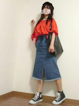 「夏秋ミックス」｜「アイテム（アクセサリー）」を使った、mii..*★*°さん（レディース・160cm）の夏コーディネート