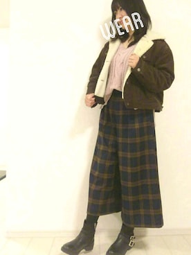 「スカーチョ」｜「アイテム（ブルゾン）」を使った、mii..*★*°さん（レディース・160cm）の冬コーディネート