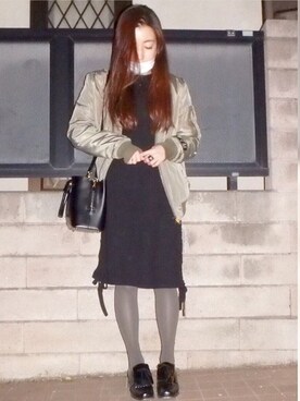 「ENVYM（アンビー）のアイテム（ブルゾン）」を使った、kさん（レディース・154cm）の春コーディネート
