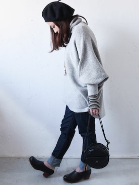 「hagumu（ハグム）のアイテム」を使った、staff-Uさん（レディース・152cm）の秋コーディネート