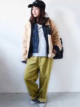 「アイラブCONVERSE」｜「アイテム（スウェット）」を使った、staff-Uさん（レディース・152cm）の秋コーディネート