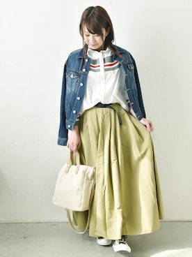 「hagumu（ハグム）のアイテム」を使った、staff-Uさん（レディース・152cm）の春コーディネート