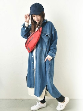 「#オトナカジュアル」｜「アイテム（シャツワンピース）」を使った、staff-Uさん（レディース・152cm）の春コーディネート