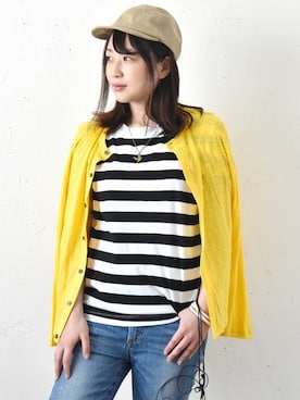 「＃カーディガン」｜staff-Uさん（レディース・152cm）の春コーディネート