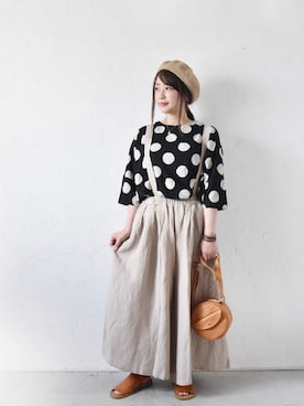 「ichi（イチ）のアイテム」を使った、staff-Uさん（レディース・152cm）の春コーディネート