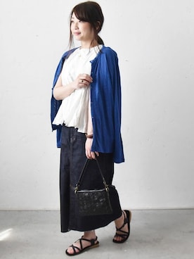 「＃カーディガン」｜staff-Uさん（レディース・152cm）の春コーディネート