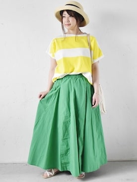 「IN THE MARKET（インザマーケット）のアイテム」を使った、staff-Uさん（レディース・152cm）の夏コーディネート
