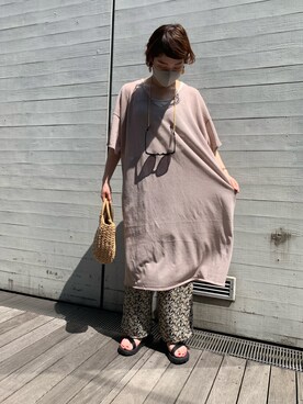 「LAKOLE（ラコレ）のアイテム（ワンピース）」を使った、miiii13さん（レディース・158cm）の夏コーディネート