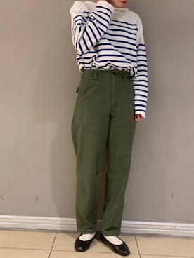 「THE SHINZONE（ザ　シンゾーン）のアイテム（Pants、グリーン系）」を使った、miiii13さん（レディース・158cm）の夏コーディネート