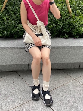 「NIKE（ナイキ）のナイキ エア リフト ブリーズ ウィメンズシューズ / Nike Air Rift Breathe Women's Shoes 848386-001 Black（Sneakers、ブラック系）」を使った、miiii13さん（レディース・158cm）の夏コーディネート