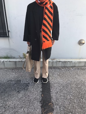 「OFF-WHITE」｜「アイテム（その他トップス）」を使った、ゆ、さん（メンズ・174cm）の冬コーディネート